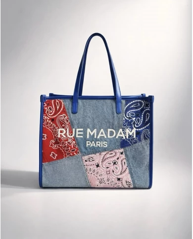 Bolso Rue Madam Paisley Shopping Denim Blue