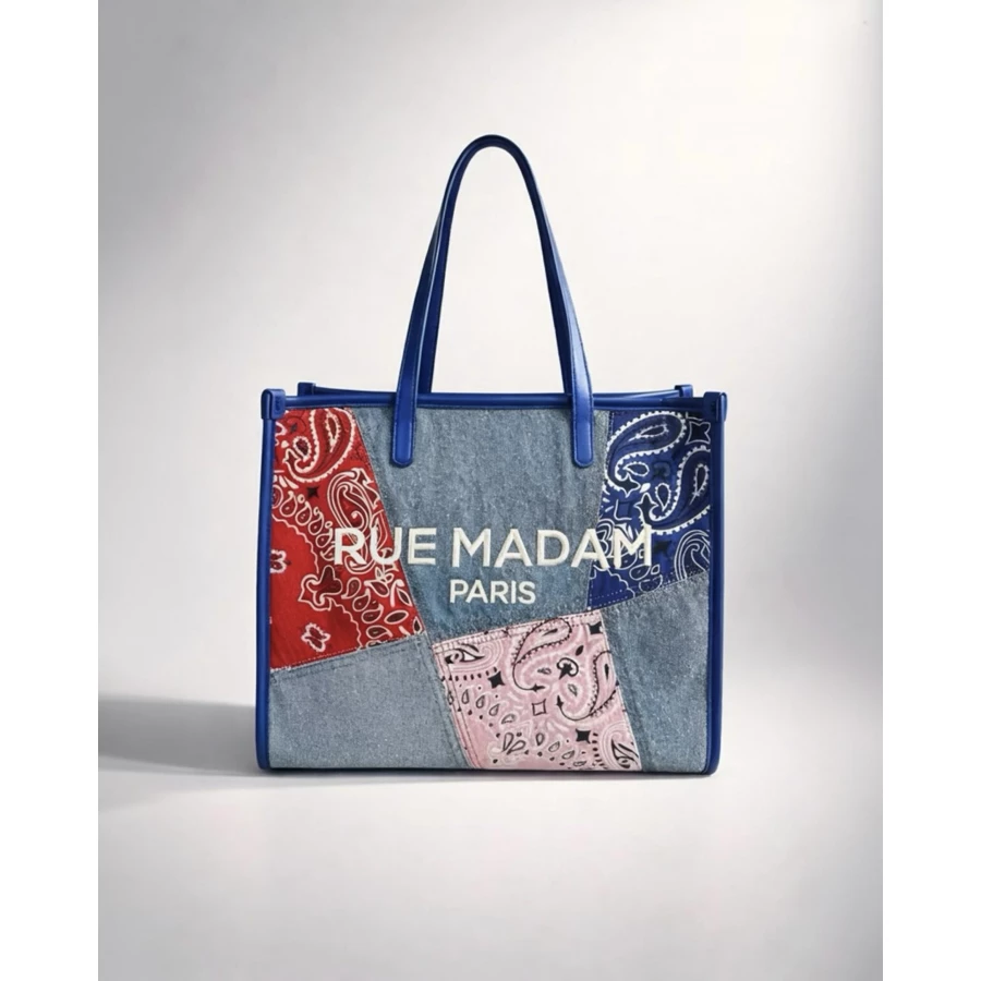 Bolso Rue Madam Paisley Shopping Denim Blue