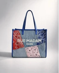 Bolso Rue Madam Paisley Mini Tote Denim Blue