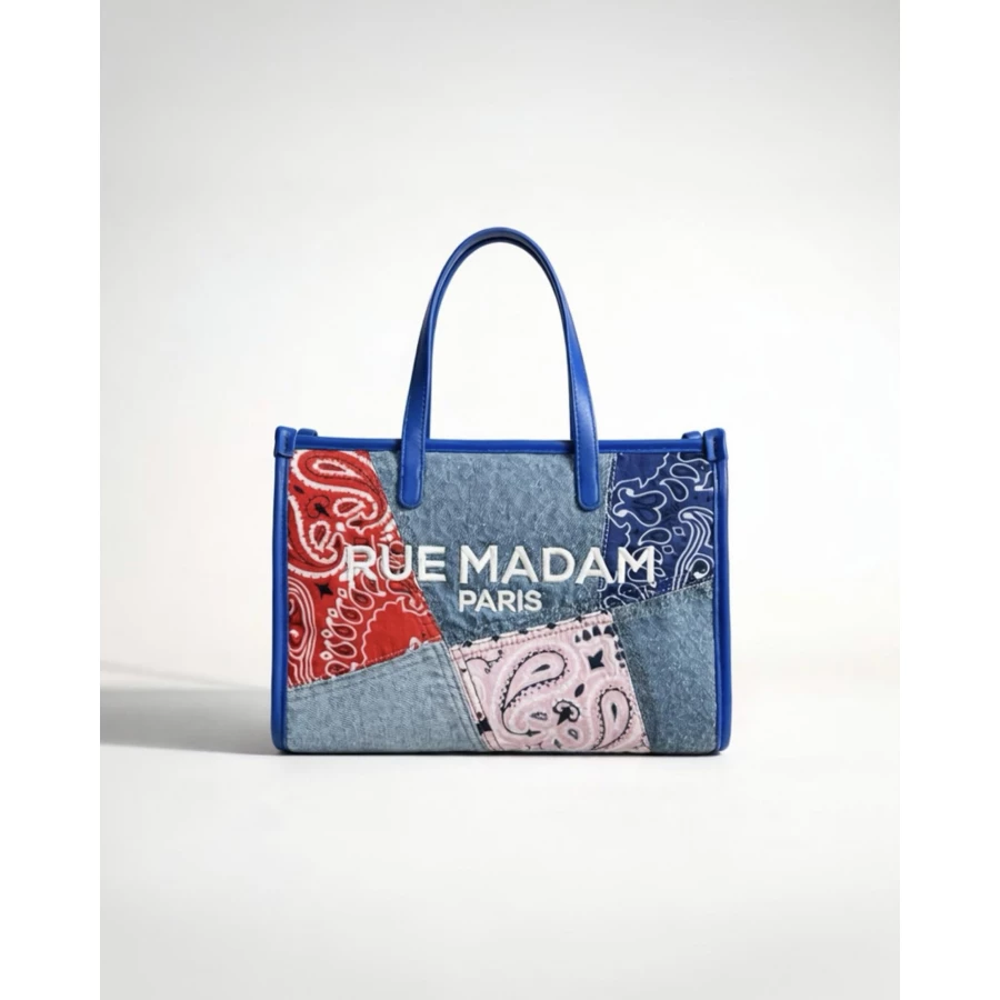 Bolso Rue Madam Paisley Mini Tote Denim Blue
