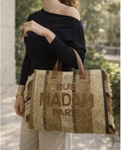 Bolso Rue Madam Casablanca Tote Stripes Brown