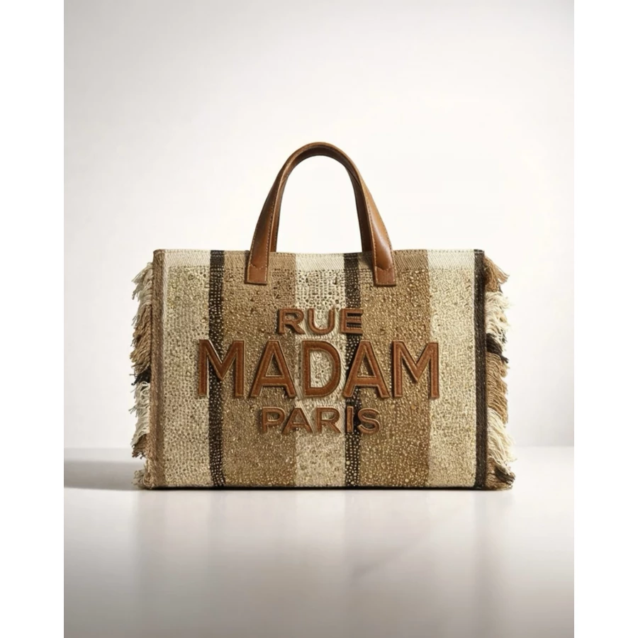 Bolso Rue Madam Casablanca Tote Stripes Brown