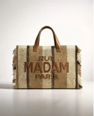 Bolso Rue Madam Casablanca Tote Stripes Brown
