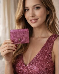 Monedero-tarjetero Kurt Geiger fucsia Kensington