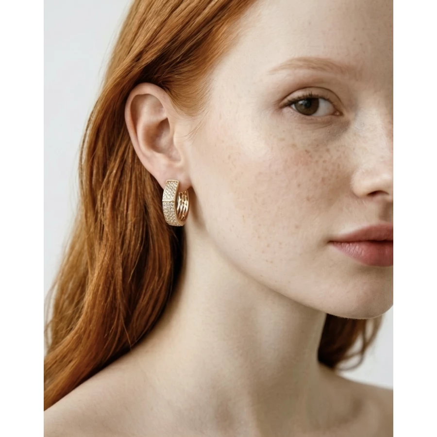 Pendientes Zafira oro rosa