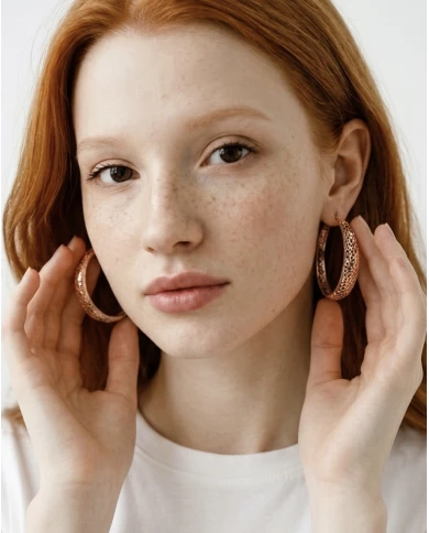 Pendientes Ámbaria oro rosa