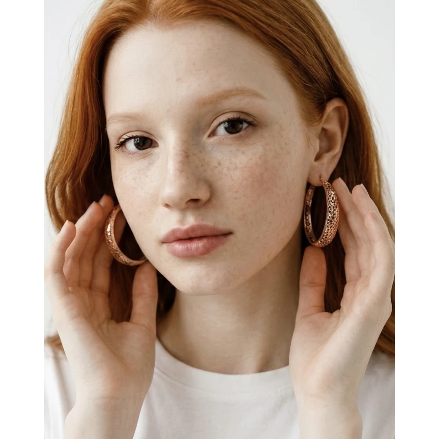 Pendientes Ámbaria oro rosa