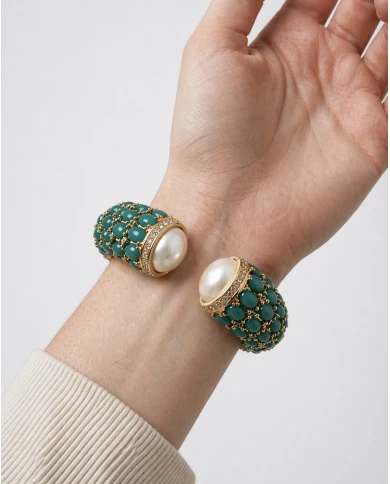 Brazalete Dafne turquesa — el toque de color que transforma tu look