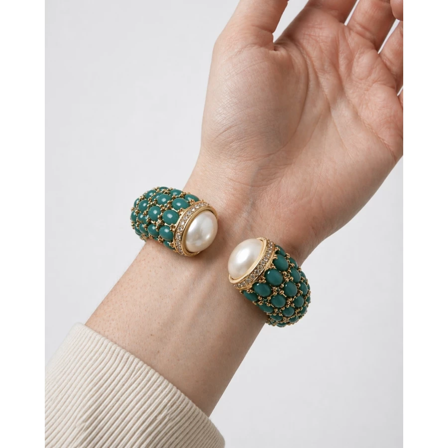 Brazalete Dafne turquesa — el toque de color que transforma tu look