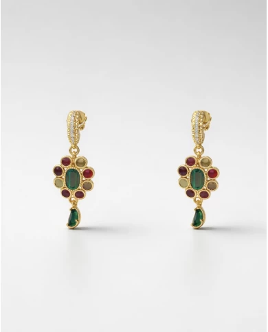 Pendientes Esmeralda cortos — un contraste de color que capta todas las miradas