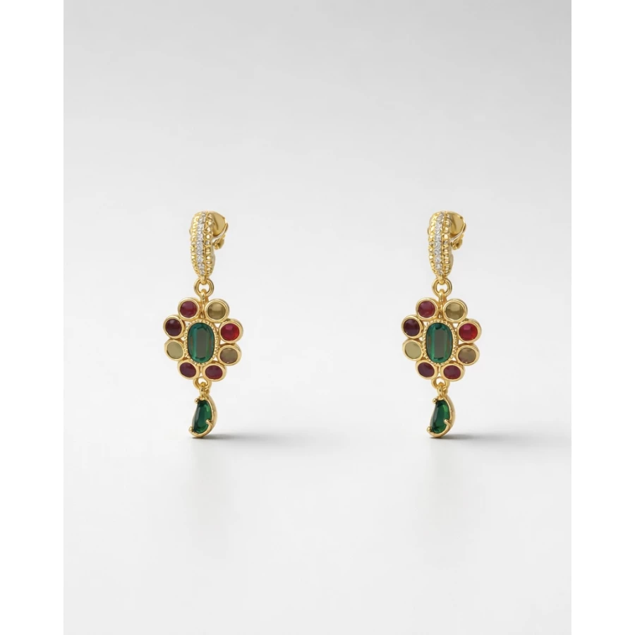 Pendientes Esmeralda cortos — un contraste de color que capta todas las miradas