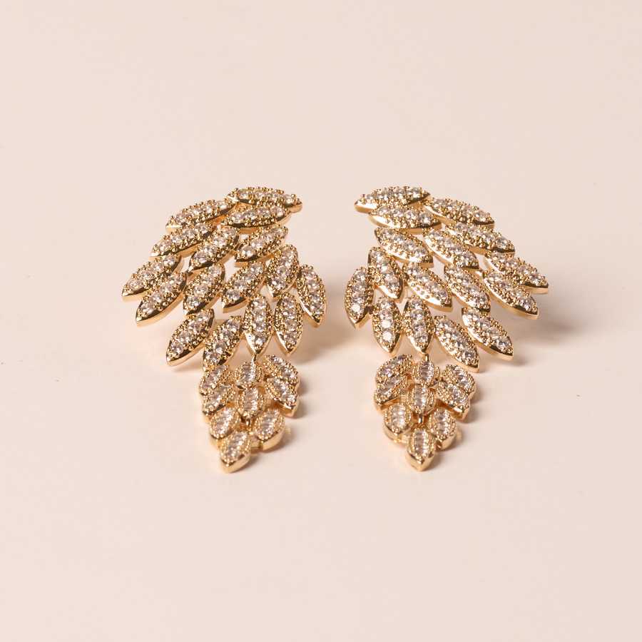 Pendientes dorados acero circonita Tera Pendientes dorados acero circonita Tera