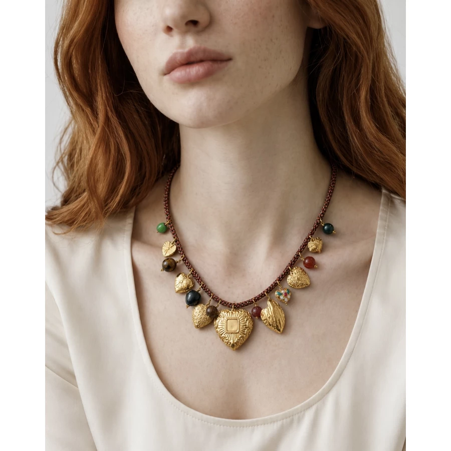 Collar charms Coralia — energía y color que envuelven tu estilo