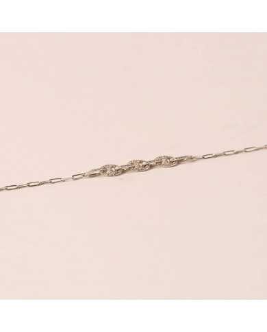 Pulsera plata circonitas blancas