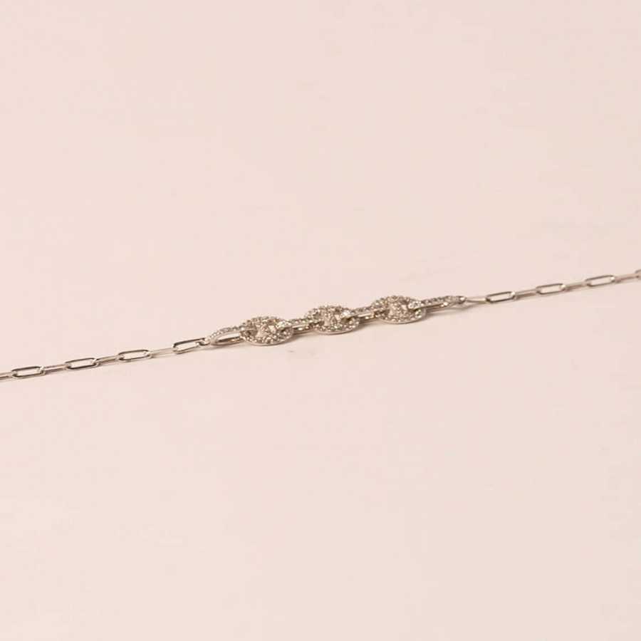 Pulsera plata circonitas blancas