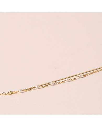 Collar acero dorado perlas Koi