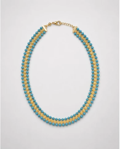 Choker Capri — color mediterráneo con brillo dorado