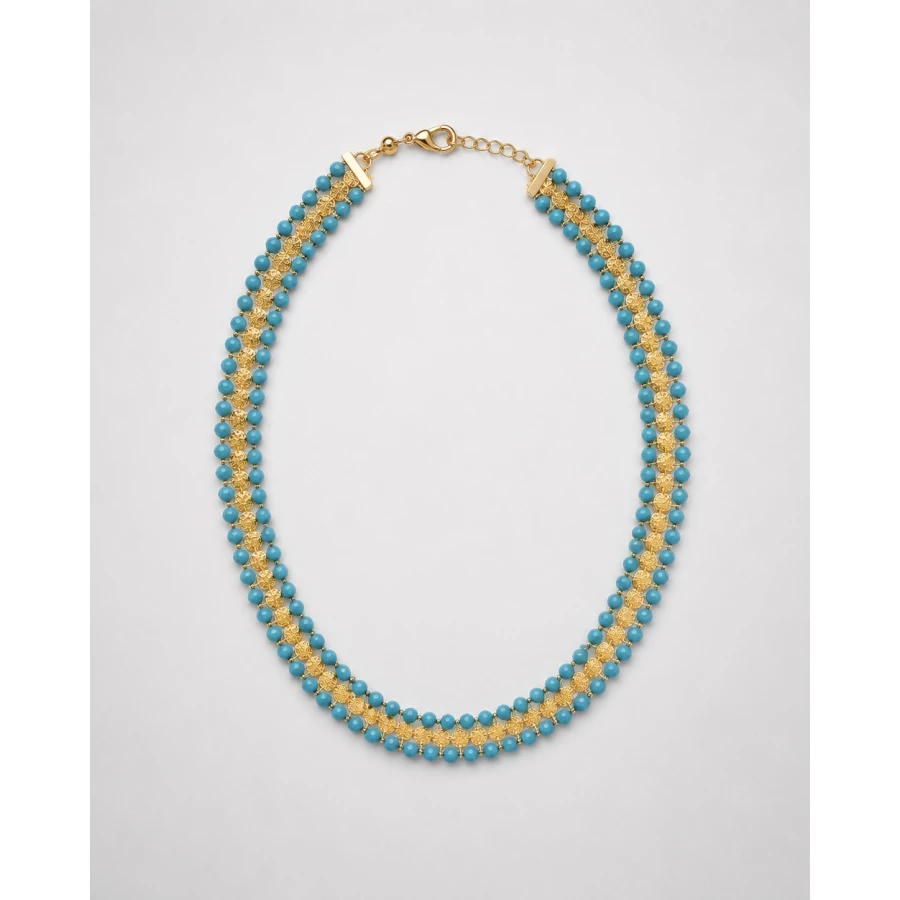 Choker Capri — color mediterráneo con brillo dorado