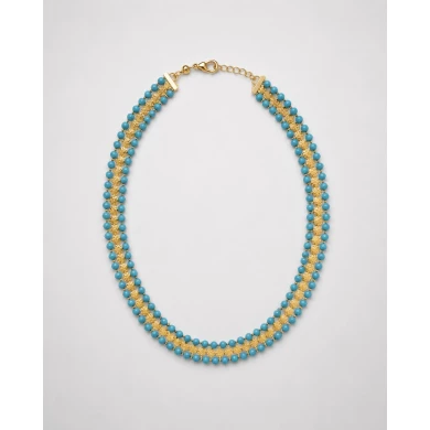 Choker Capri — color mediterráneo con brillo dorado