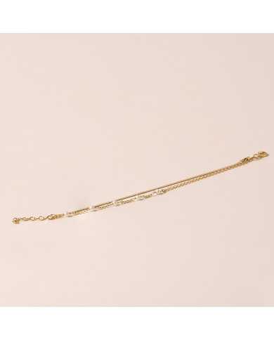 Collar acero dorado perlas Koi