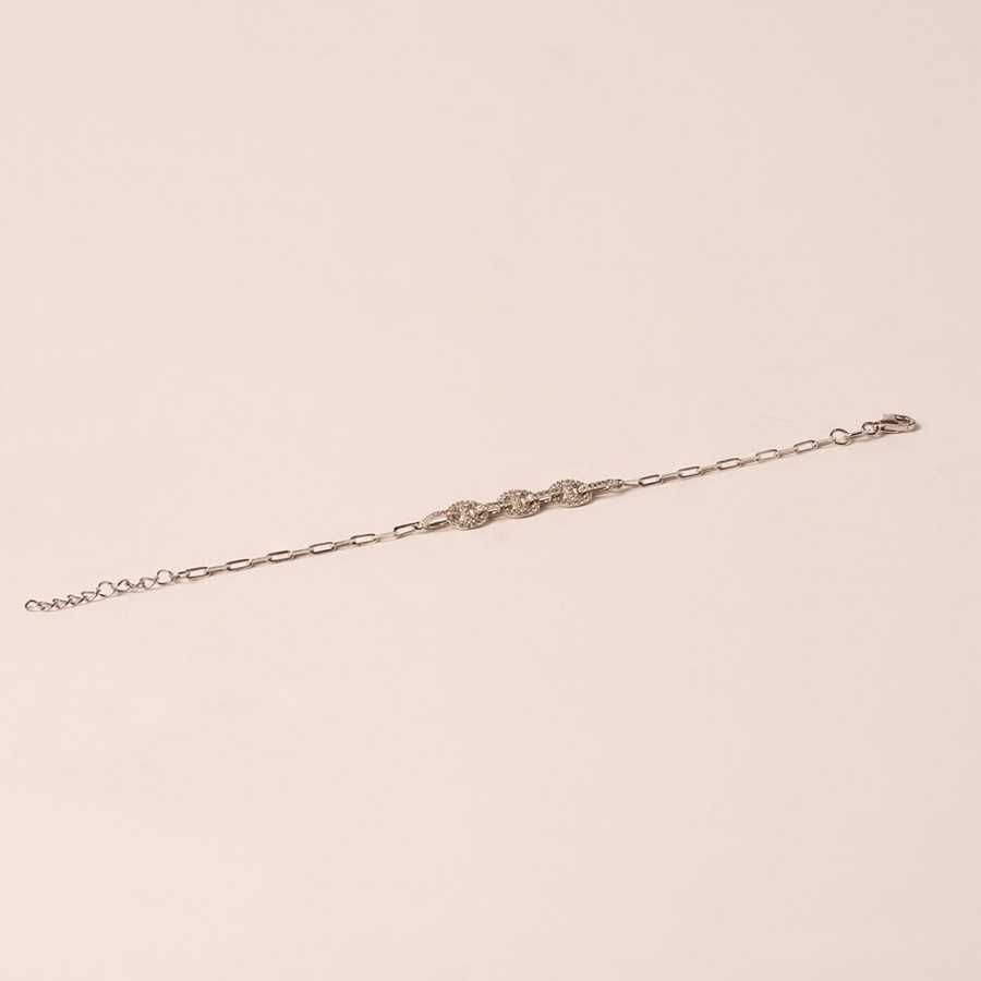 Pulsera plata circonitas blancas