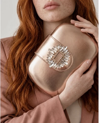 Bolso Gala Rosé — brillo sofisticado con detalle de pedrería