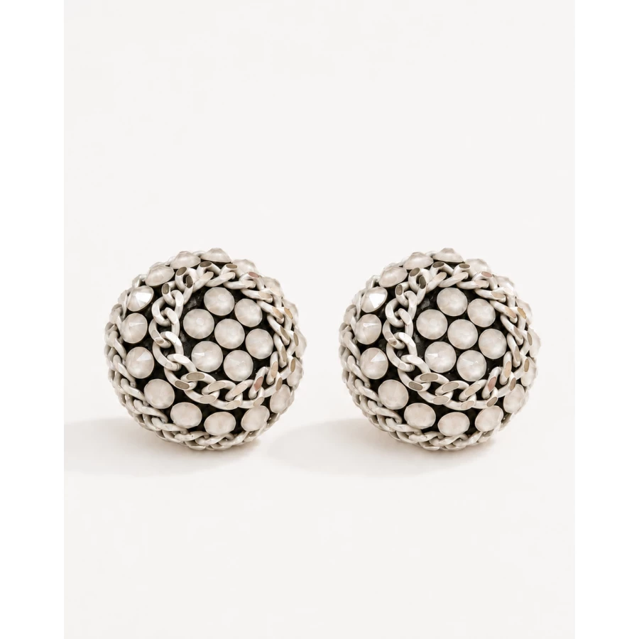 Pendientes Perla Orbital Silver — diseño esférico con brillo nacarado Pendientes Perla Orbital Silver — diseño esférico con brillo nacarado