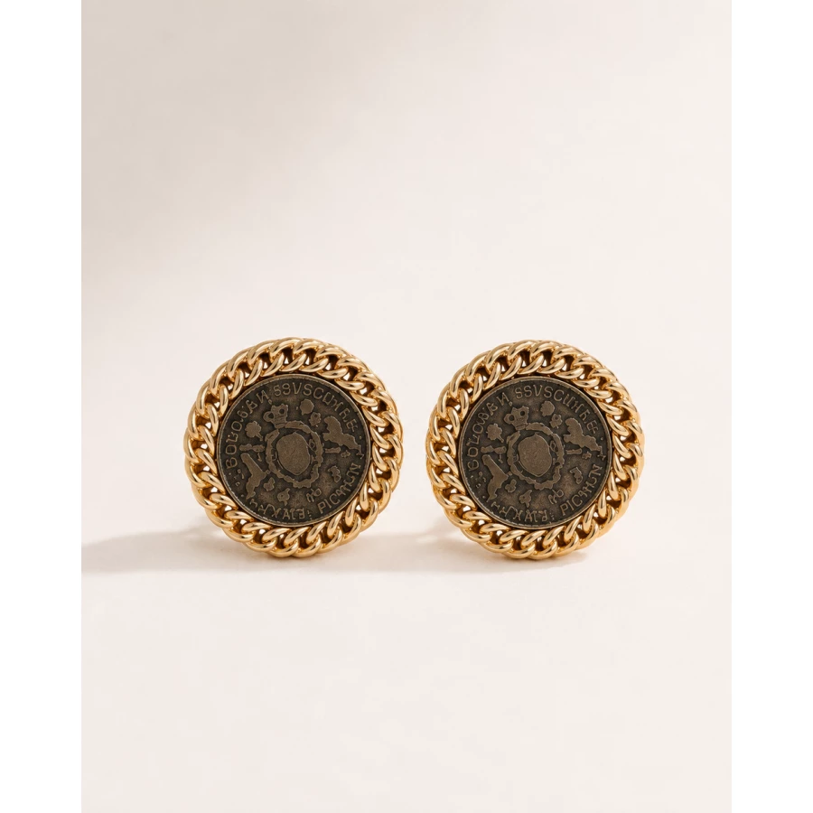 Pendientes Coin Vintage Gold — diseño de moneda con inspiración clásica