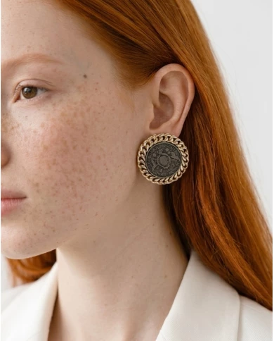 Pendientes Coin Vintage Gold — diseño de moneda con inspiración clásica