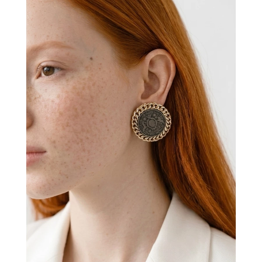 Pendientes Coin Vintage Gold — diseño de moneda con inspiración clásica