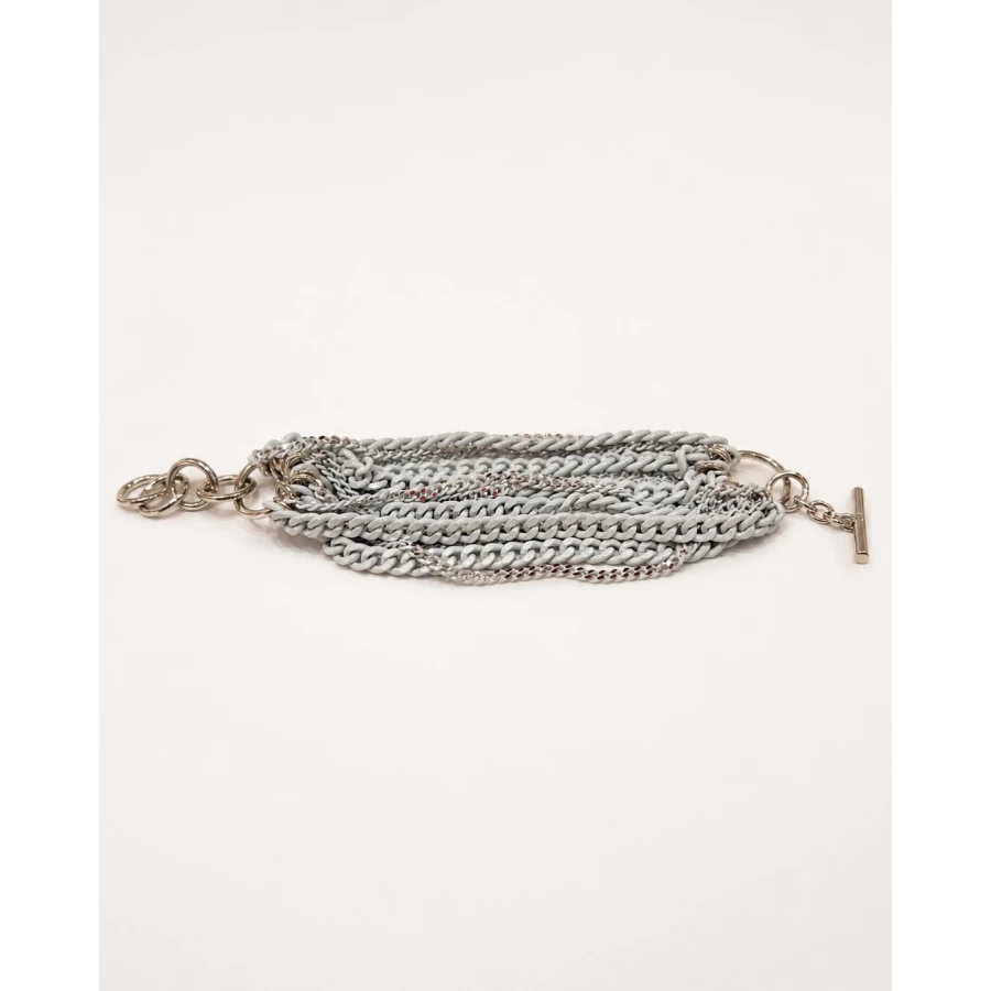 Brazalete White Chains — diseño multicadena en blanco y plata Brazalete White Chains — diseño multicadena en blanco y plata