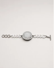 Brazalete White Stone — elegancia atemporal en blanco y plata Brazalete White Stone — elegancia atemporal en blanco y plata