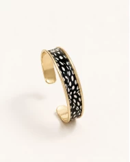 Brazalete Savannah — elegancia salvaje en dorado, negro y balnco. Brazalete Savannah — elegancia salvaje en dorado, negro y balnco.