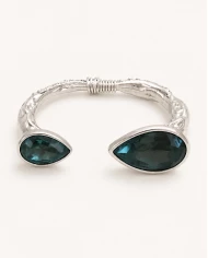 Noctis Azure — brazalete abierto con lágrimas de zafiro azul Noctis Azure — brazalete abierto con lágrimas de zafiro azul
