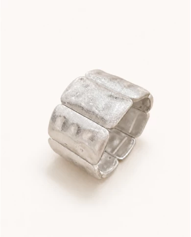 Pulsera Aurum— geometría contemporánea en plata satinada