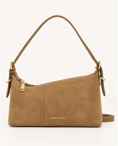 Bolso Valentino Camel Velvet — elegancia atemporal en terciopelo camel.