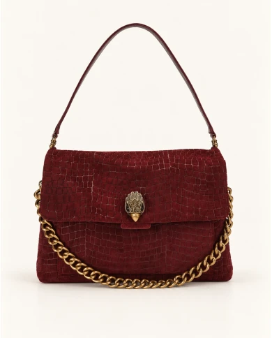 Bolso Kurt Geiger Celia Extra Large Shoulder Bag — Elegancia intensa en ante color vino