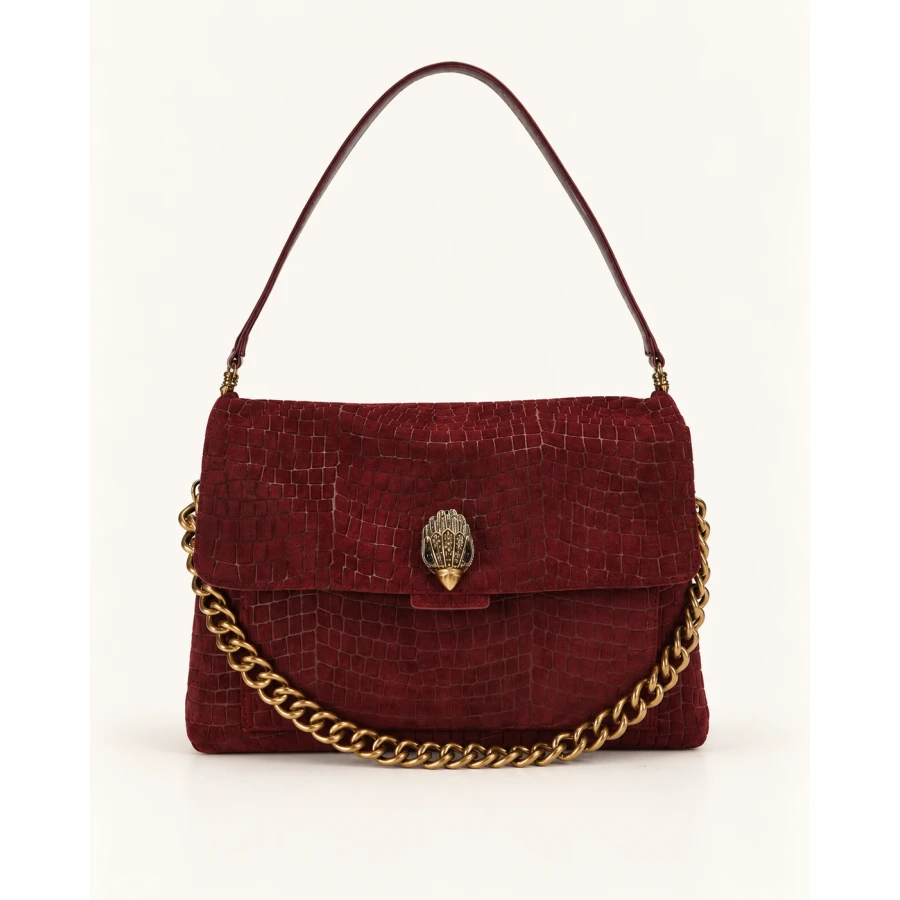 Bolso Kurt Geiger Celia Extra Large Shoulder Bag — Elegancia intensa en ante color vino