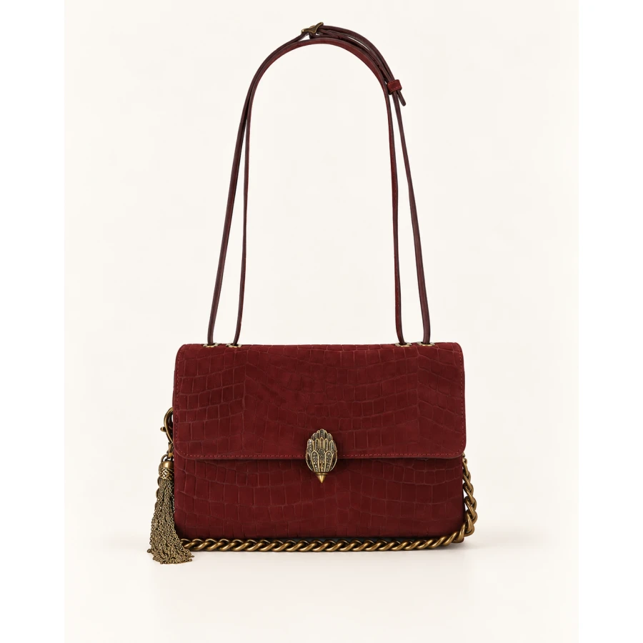 Bolso Kurt Geiger Celia Flap Shoulder Bag — Sofisticación y carácter en color vino