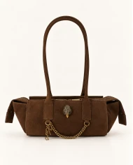 Bolso Kurt Geiger Sloane East West Shoulder Bag — Elegancia relajada en ante marrón