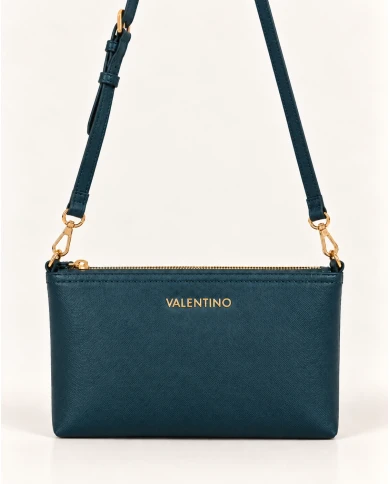 Bolso Valentino Elysse azul petróleo — Elegancia minimalista y sofisticada