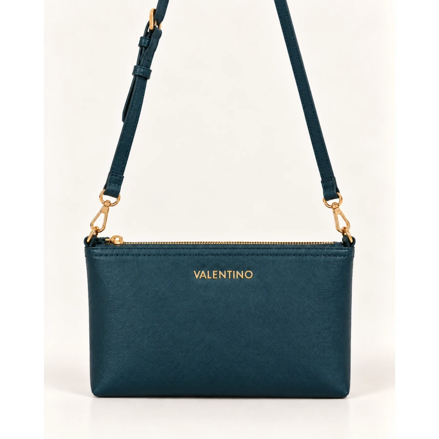 Bolso Valentino Elysse azul petróleo — Elegancia minimalista y sofisticada