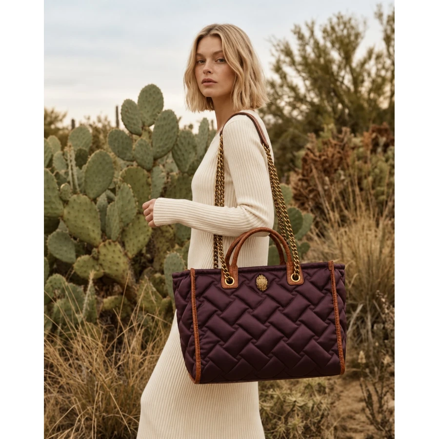 Bolso Kurt Geiger Hoxton Shopper — Volumen y sofisticación en color vino