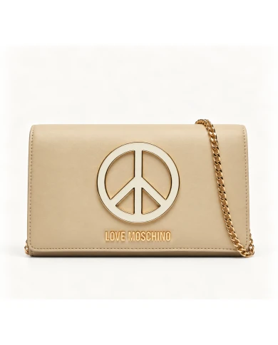 Bolso Love Moschino Peace Cream — un símbolo icónico en tono crema.