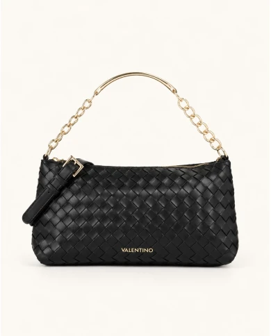 Bolso Valentino Candles Negro — diseño trenzado con detalles dorados Bolso Valentino Candles Negro — diseño trenzado con detalles dorados