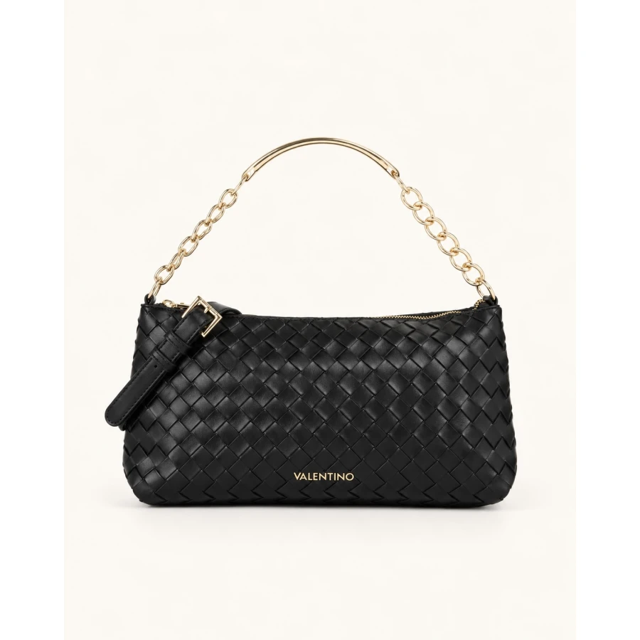 Bolso Valentino Candles Negro — diseño trenzado con detalles dorados Bolso Valentino Candles Negro — diseño trenzado con detalles dorados