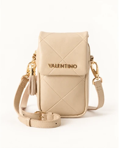 Portamóvil Valentino Astrid Beige — elegancia y estilo en formato compacto Portamóvil Valentino Astrid Beige — elegancia y estilo en formato compacto