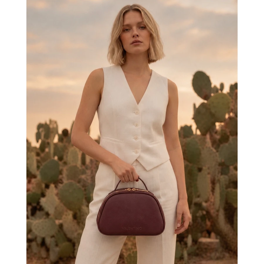 Neceser Valentino Bianka Granate — elegancia y organización en cada detalle