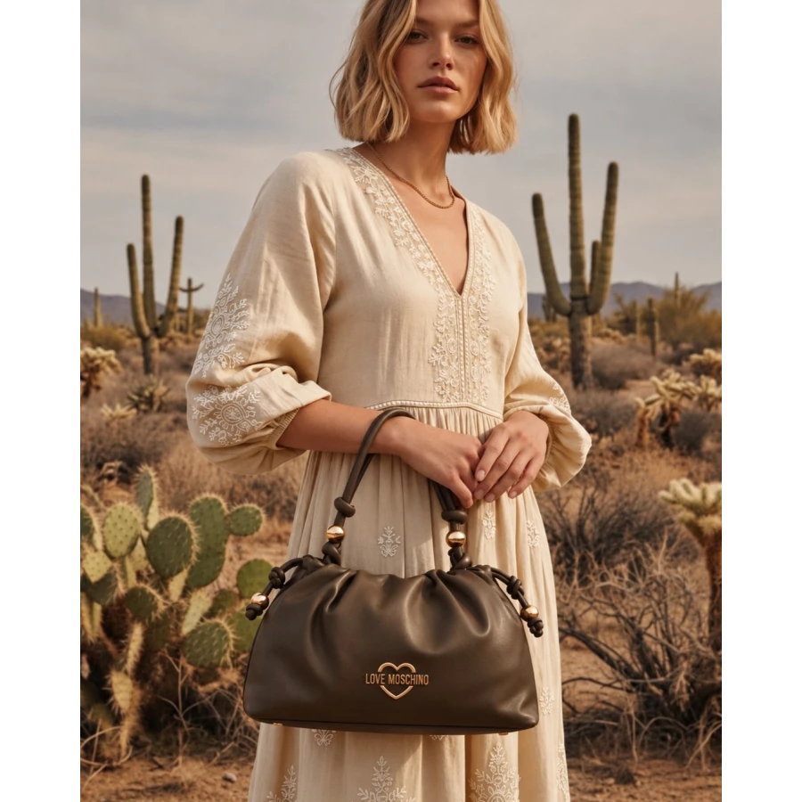 Bolso Love Moschino Brown Love — un básico negro con detalles dorados que enamora.