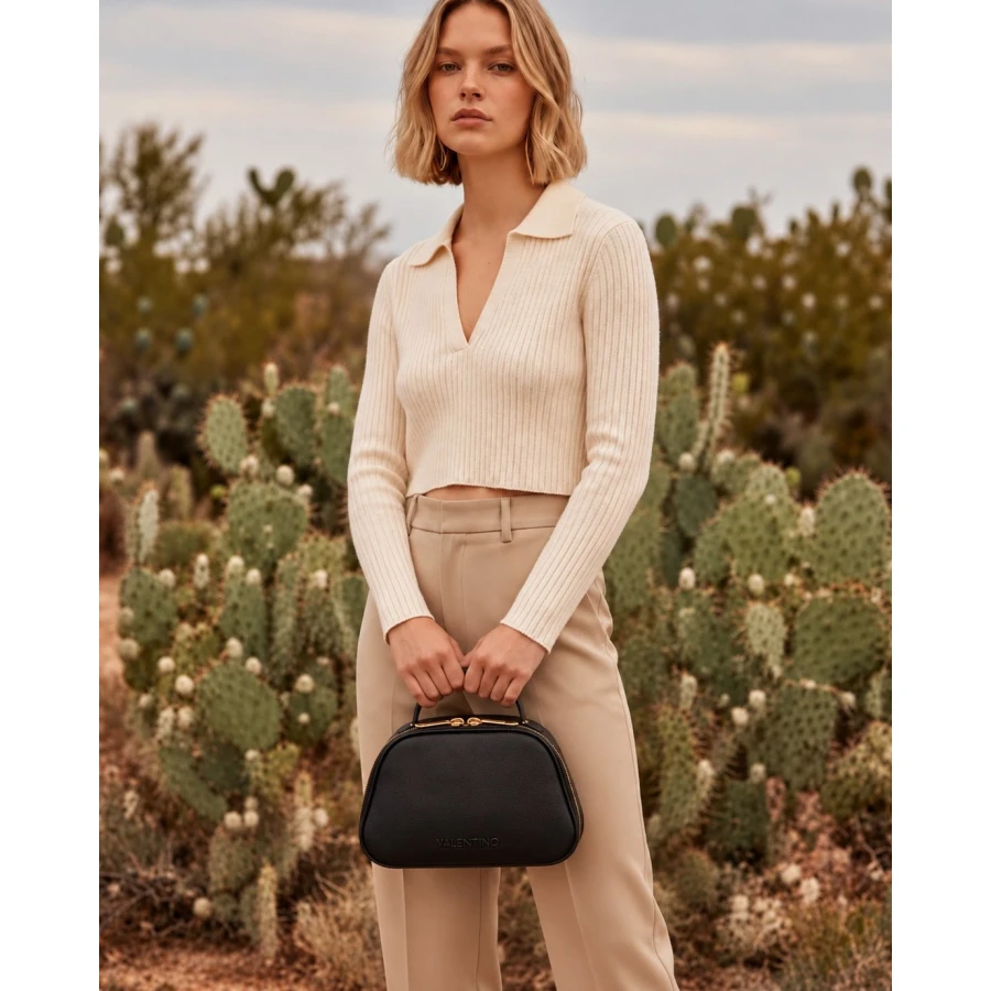 Neceser Valentino Bianka Negro — elegancia y organización en cada detalle